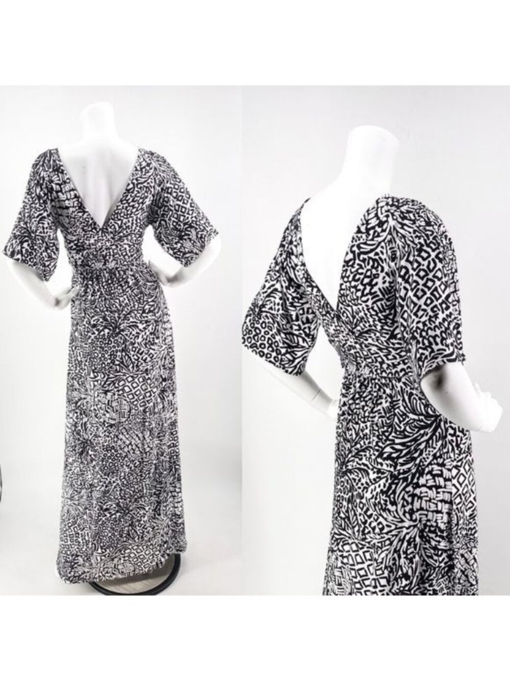 NWT LILLY PULITZER Parigi Maxi Wrap Dress Black and White size XXS - Picture 5 of 10